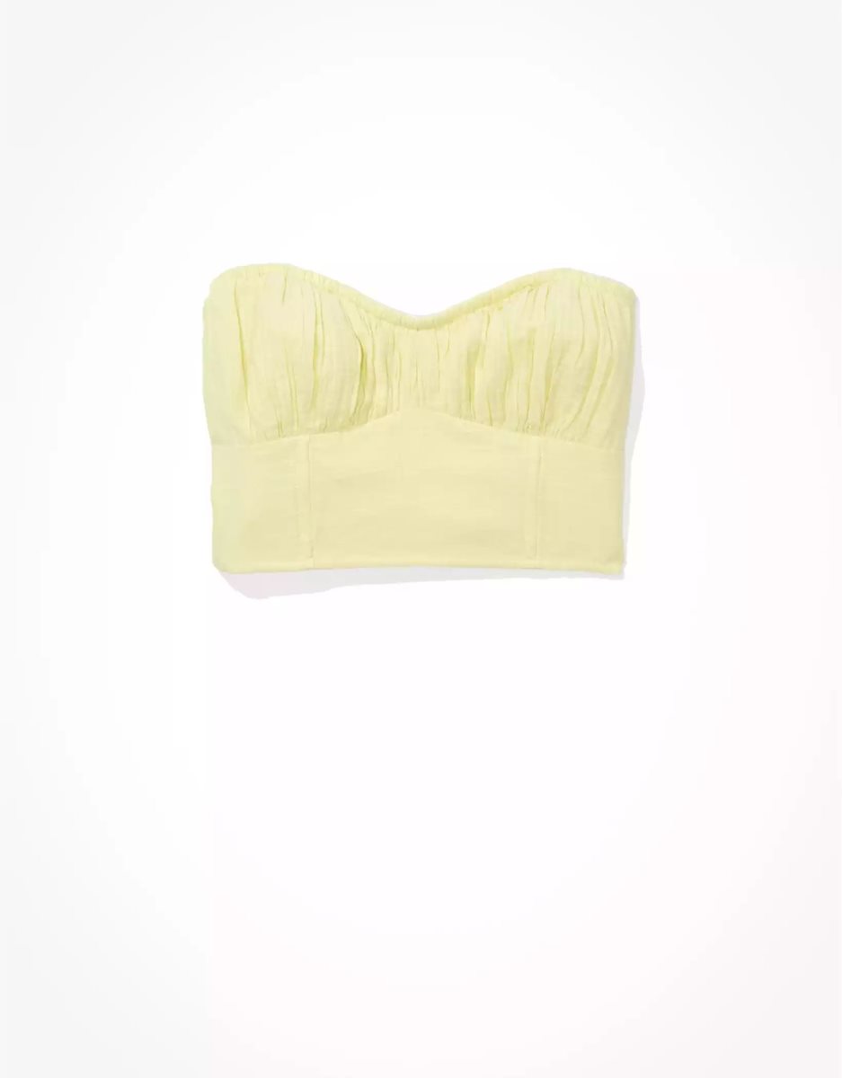 Chemises American Eagle AE Corset Tube Top Vert Clair Femme | OSU-49326530